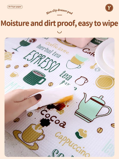 1 Roll Can Cut Table Mat Drawers Cabinet Shelf Liners Cartoon Cupboard Placemat Waterproof Oil Thickened Kitchen Stickers