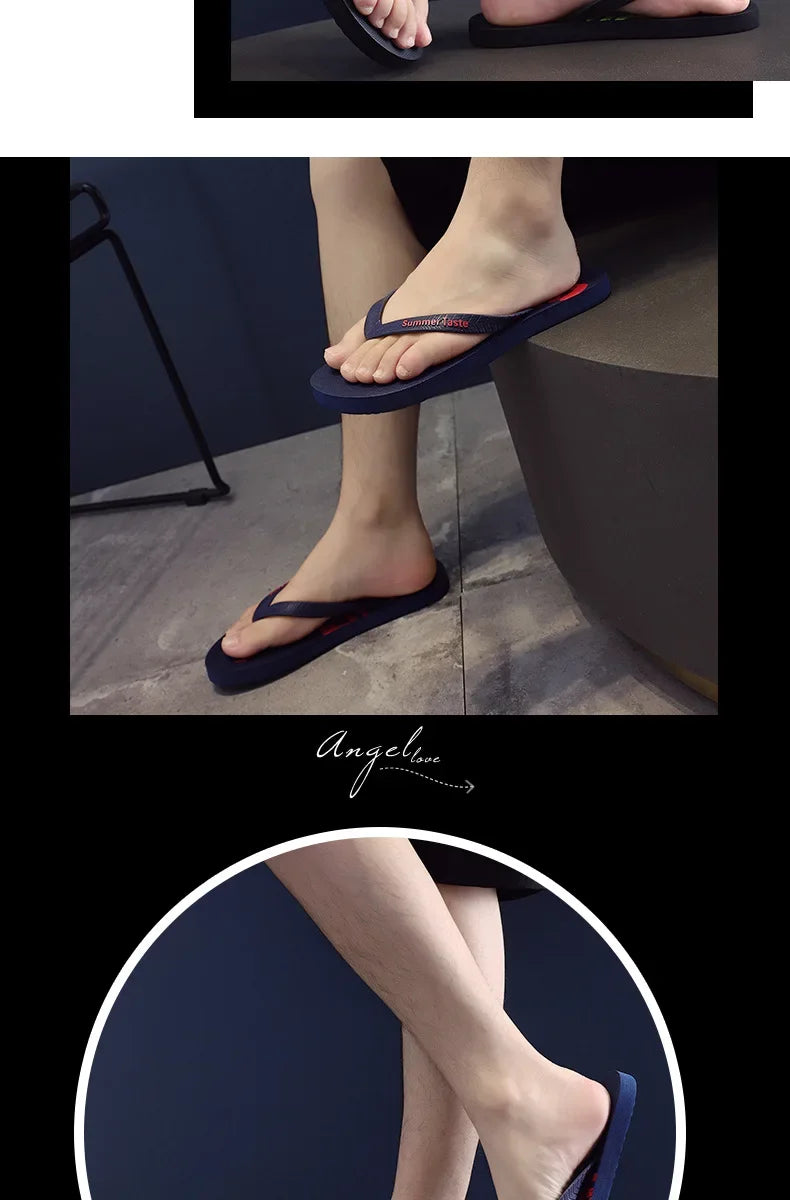 Flip-flops Men's Summer New Soft Sole Non-slip Flip-flops Youth Leisure Beach Sandals Sandalias De Fiesta Elegantes