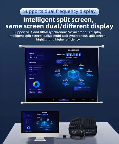 ZHICHUN Mini PC Intel Quad Core I7 Gaming Computer Celeron J4125 PC Desktop Computer PC portable Mini computer