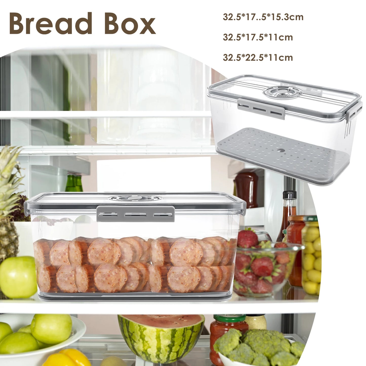 Bread Box Countertop Airtight Loaf Bread Storage Container Time Recording Bread Keeper Bread Holder Bin for Homemade Bread Bun