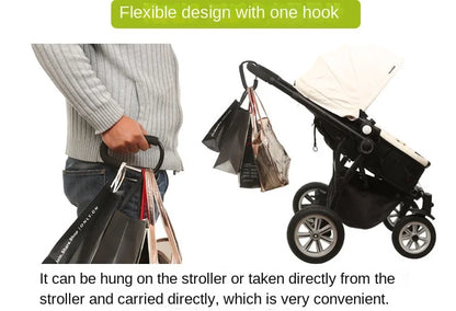 Baby stroller hook supermarket shopping hook large carabiner aluminum alloy large hook black size