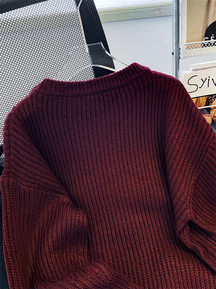 Syiwidii Oversized Sweaters for Women Knit Pullover Spring Autumn Winter Long Sleeve Causal Fashion Elegant Ladies Loose Jumpers