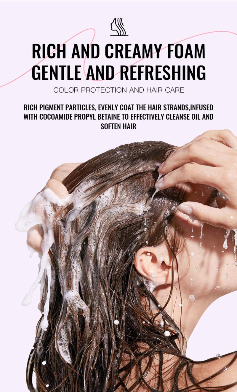 Color-Protecting Shampoo,Pink Setting Shampoo,Color Locking Care Shampoo,Enhance Color Retention Shampoo Makeup Color Protection