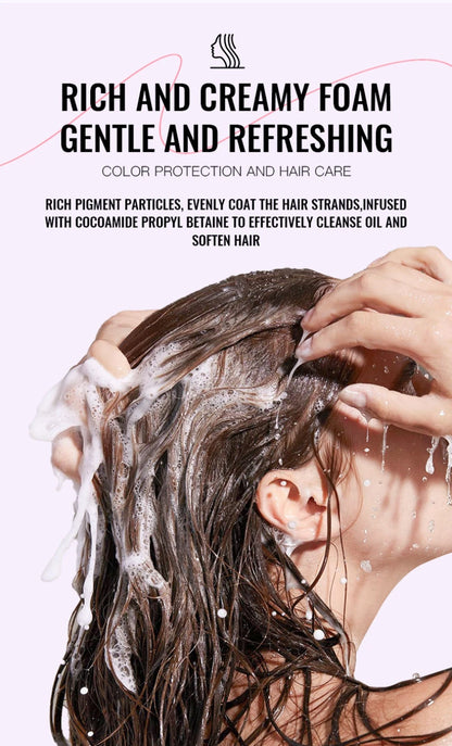 Color-Protecting Shampoo,Pink Setting Shampoo,Color Locking Care Shampoo,Enhance Color Retention Shampoo Makeup Color Protection