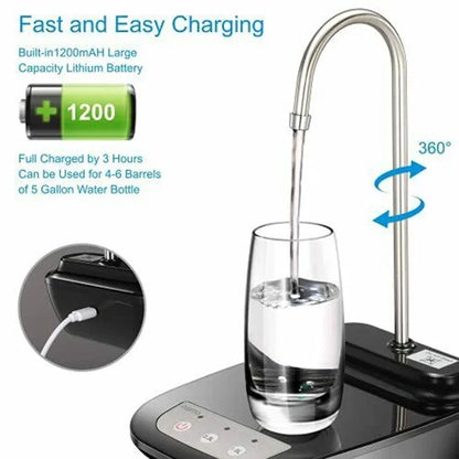 Electric Water Gallon Pump Automatic Water Bottle Dispenser  Rechargeable Water Pump Dispenser With Stand Water Dispenser