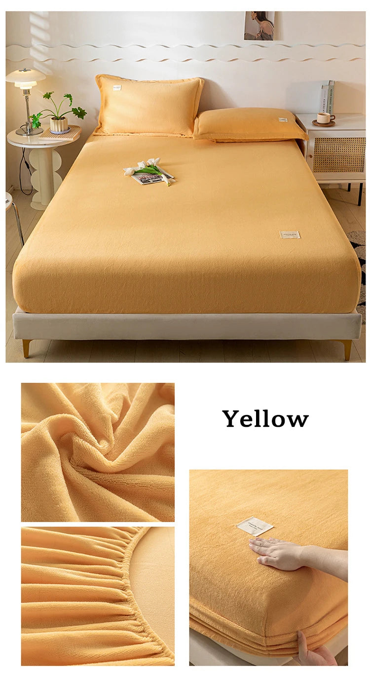 Velvet Thermal Mattress Cover, Plush Fabric Sheets For Winter, Bed Cover, Bed Sheets Set For Single Double King Queen Bed120x200