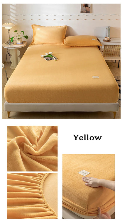 Velvet Thermal Mattress Cover, Plush Fabric Sheets For Winter, Bed Cover, Bed Sheets Set For Single Double King Queen Bed120x200