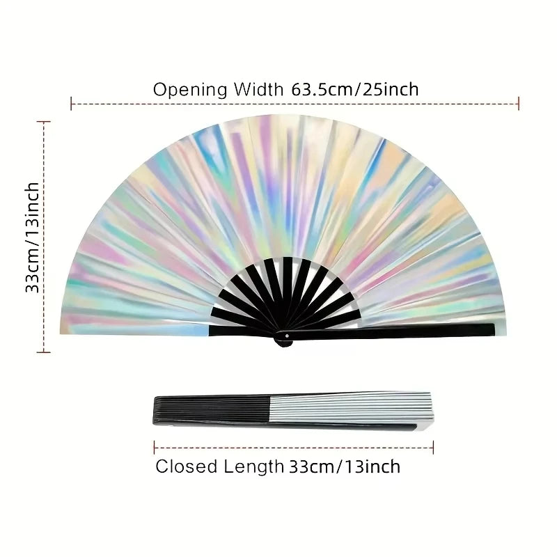 Rave Fan  Festival Fan Hand Fans Foldable Kung Fu Fan Large Phantom Clack Fan Folding Fans Craft Hand Fans for Party Line Dance