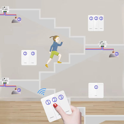 Wireless Smart Switch Light 433MHz 1/2/3Gang 86 Wall Panel Switch with Remote Control Interruptor 10A 110V 220V For LED Lamp