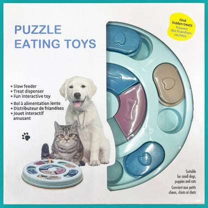Smart Tool Food Compartments Pet Slow Feeder Wheel Puzzle Dog Feeding Tray Slow Feeder Pet Bowl for Cats Dogs Playing Toys