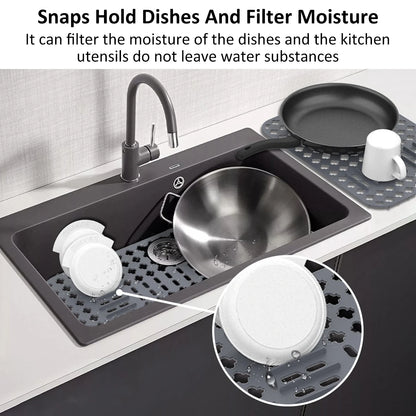 Silicone Sink Protector Heat-Resistant Anti-Slip Kitchen Sink Mats Sink Drainer Mat Reusable Sink Protector Mat for Kitchen