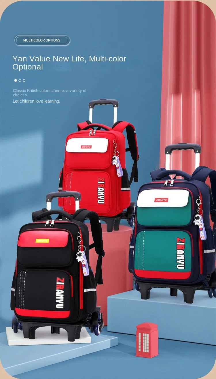 Rolling Backpacks for Primary School Children Trolley School Student Backpack Wheeled Bag Back To School Backpacks with Wheels