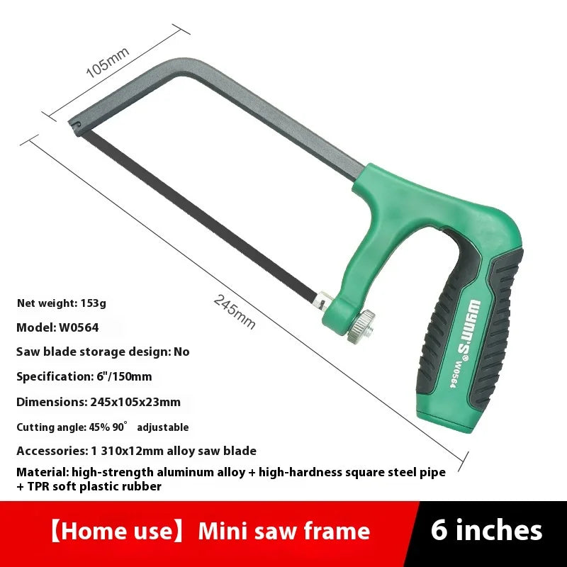 Damaly, Hacksaw Stand, Aluminium Power Hand Saw, Household Mini Adjusting Saw, Bow Stand, Woodworking Saw, Hand Saw