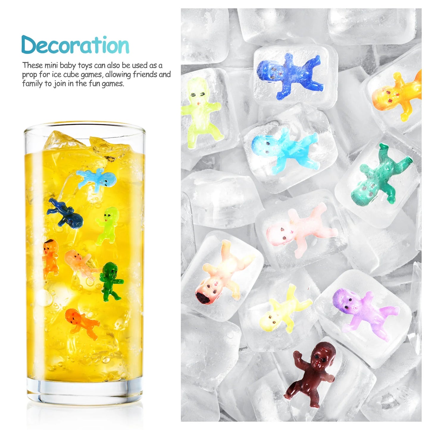 100 Pcs Mini Babies Plastic Baby Figurines Novelty Toys Party Favor Supplies Decorations Dollhouse Accessories Electronic