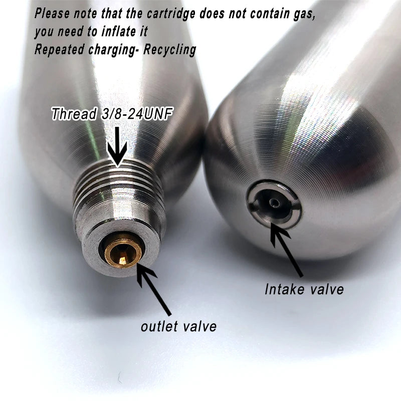 Rechargeable co2 cylinder 12g 16g CO2 Cartridges Refill CO2 Inflator for Bike Tires Brewing Equipment With Threaded Unthread