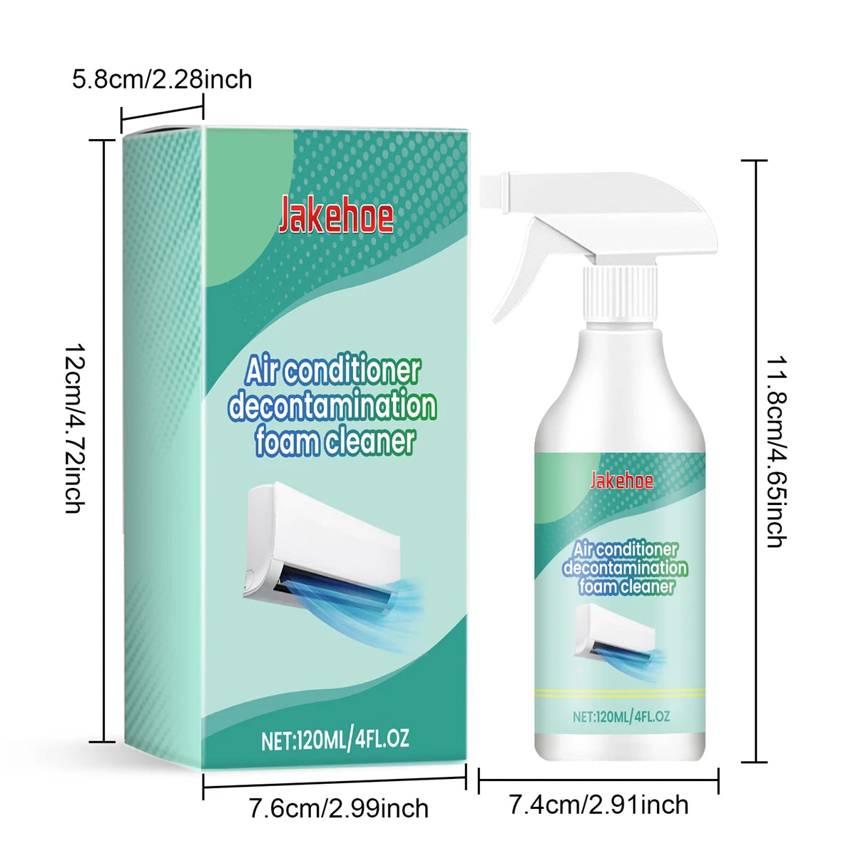 120ML Air Conditioner Foaming Cleaner Spray Deodorizer Professional Household Outside Machine Cleaning Foam Spray Deodorizer