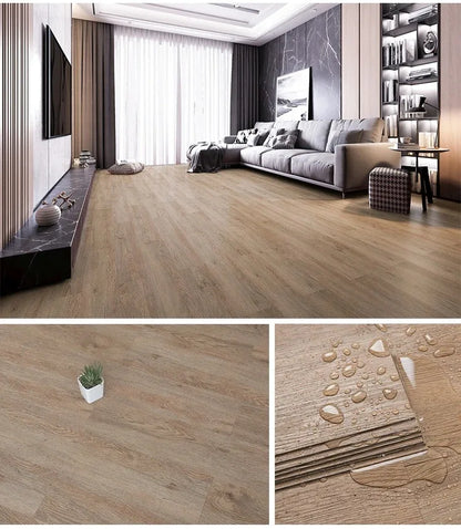 10PCS 40x15cm Thickened Self-adhesive Wood Grain Floor Wallpaper Bedroom Decoration Floor Stickers Home Decor Floor Wallpaper
