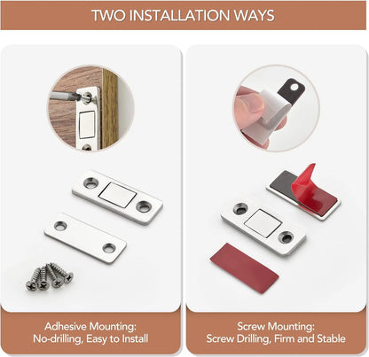 Magnetic Cabinet Catches Ultra Thin Door Strong Magnets Stopper Invisible Adhesive Drawer Magnet Lock for Kitchen Closet Closer