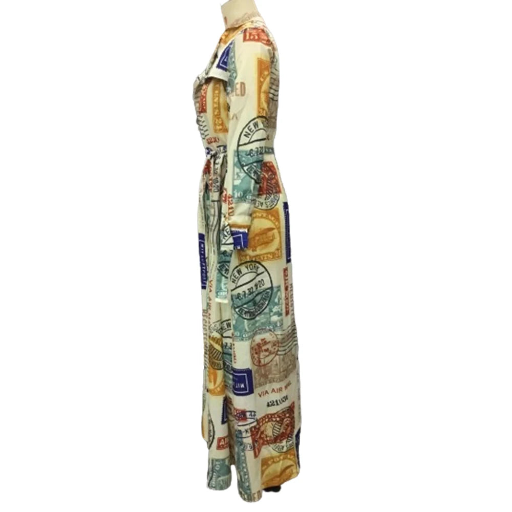 Women Oversize Trench Coat Scrawl Printed Long Coat Stand Collar Lapel Overcoat Pockets Streetwear Shacket Jacket Coatwear