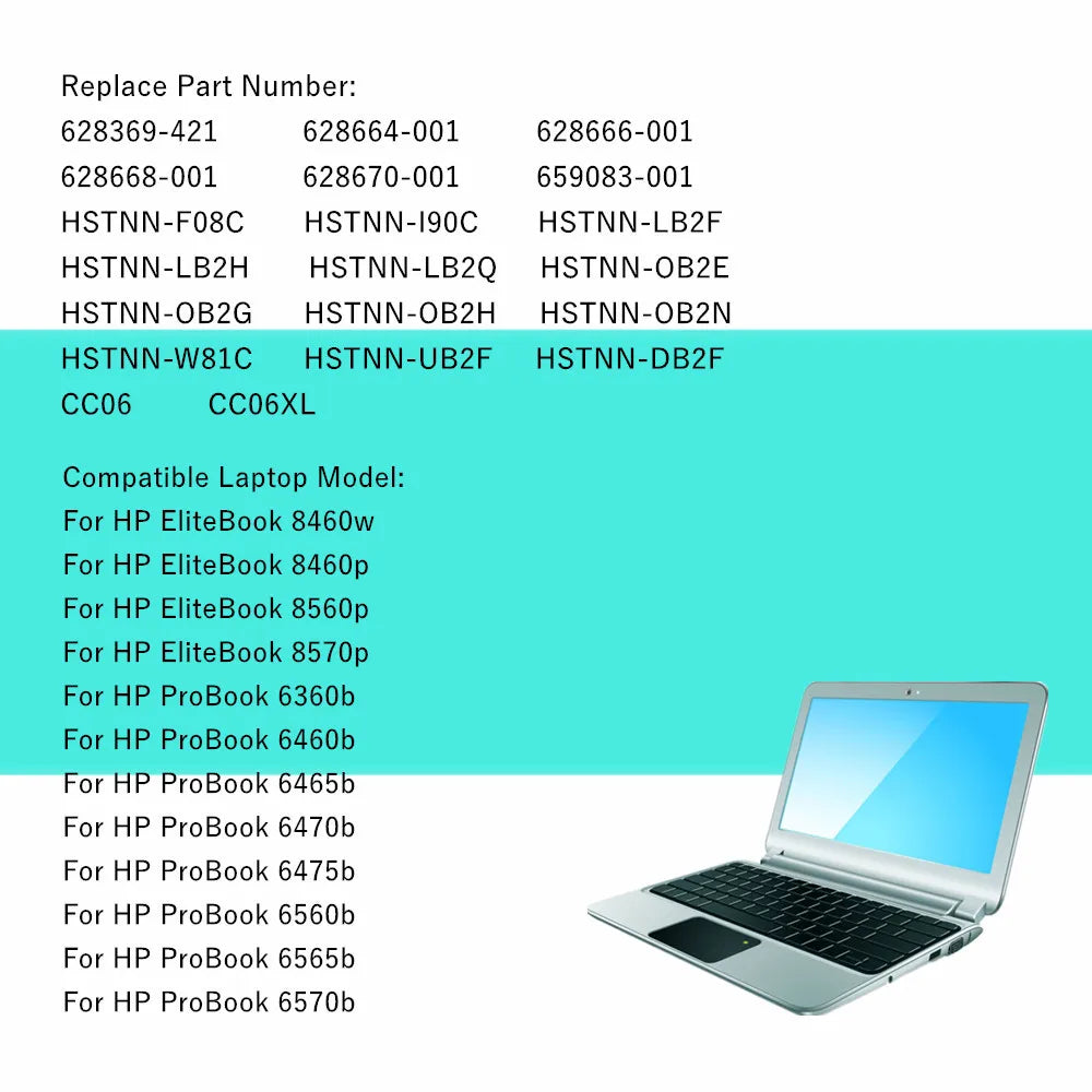 Laptop battery For HP EliteBook 8460p 8460w 8470p 8470w 8560p 8570p for ProBook 6360b 6460b 6465b 6470b 6475b 6560b 6565b 6570b