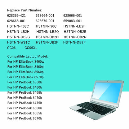 Laptop battery For HP EliteBook 8460p 8460w 8470p 8470w 8560p 8570p for ProBook 6360b 6460b 6465b 6470b 6475b 6560b 6565b 6570b