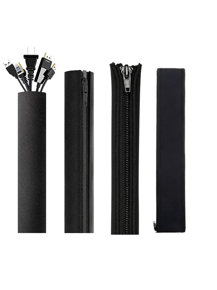 5-1PCS Protable Zipper Cable Sleeve Waterproof Flexible Wire Management Cord Organizers Harness Line Sheath PC Cable Wrap Winder