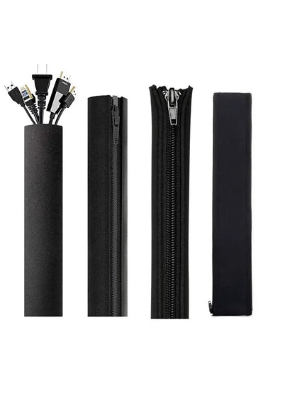 5-1PCS Protable Zipper Cable Sleeve Waterproof Flexible Wire Management Cord Organizers Harness Line Sheath PC Cable Wrap Winder