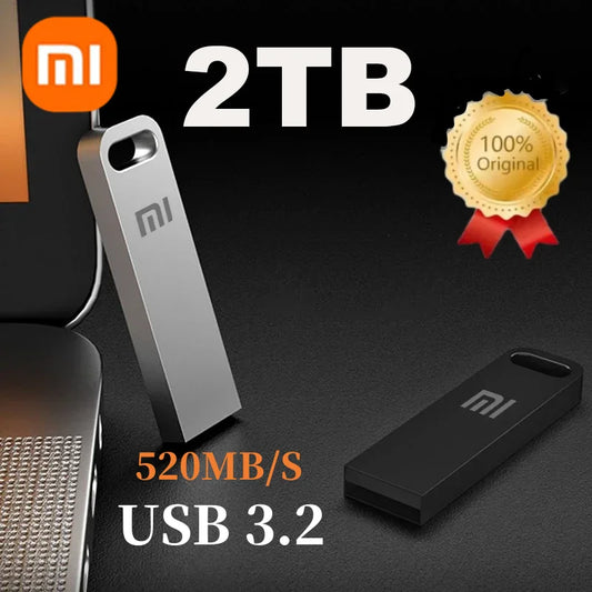 XIAOMI 2TB USB 3.2 Flash Drive High Speed Metal U Disk TypeC Memory Stick Waterproof SSD Storage PC Phone Data Transfer Portable