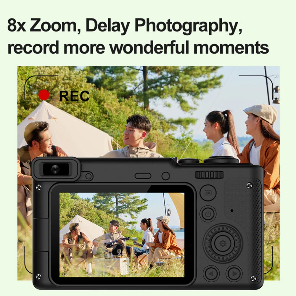 HD 50MP Digital Camera Autofocus Vlogging Camera with 2.4" Large Screen Camcorder Camera For kids Beginner Camera 8x Dual Camera