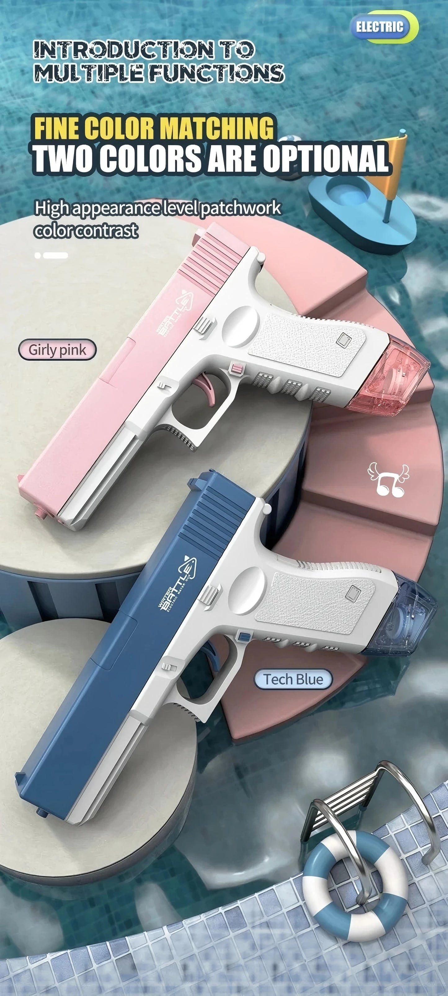 Electric Water Gun Toy Portable Automatic  Electric Burst Water Gun Kids Outdoor Water Toys