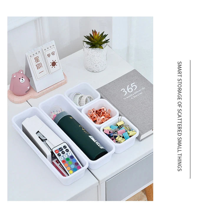 8pcs/set Adjustable Drawer Organizer Box Trays Make Up Cosmetics Sundries Divider Holder Kitchen Bathroom Closet Jewellery Box