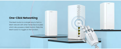 Tenda AX3000 WiFi6 Mesh System EM/MX12 Wireless Router Wi-Fi6 Mesh WiFi Router up to 7000 sq.ft. Wifi range extender WIFI 6 Mesh