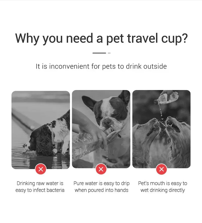 Outdoor Walking Puppy Pet Travel Water Bottle Cat Drinking Bowl Supplies Portable Dog Water Bottle for Small Large Dogs Bowl