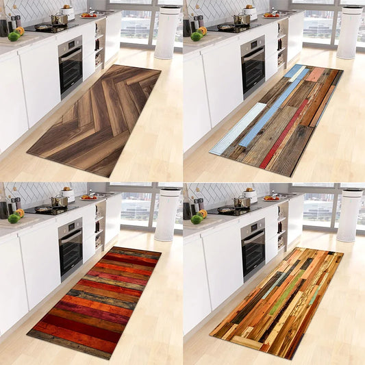 Colorful Wood Floor Printing Home Kitchen Floor Mat Door Front Decoration Floor Mat