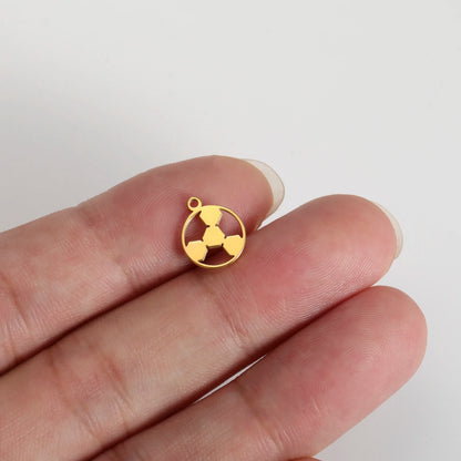 10pcs Stainless Steel Sports Football Charms DIY Bracelet Necklace Jewelry  Handmade Group Gifts Accessories Wholesale