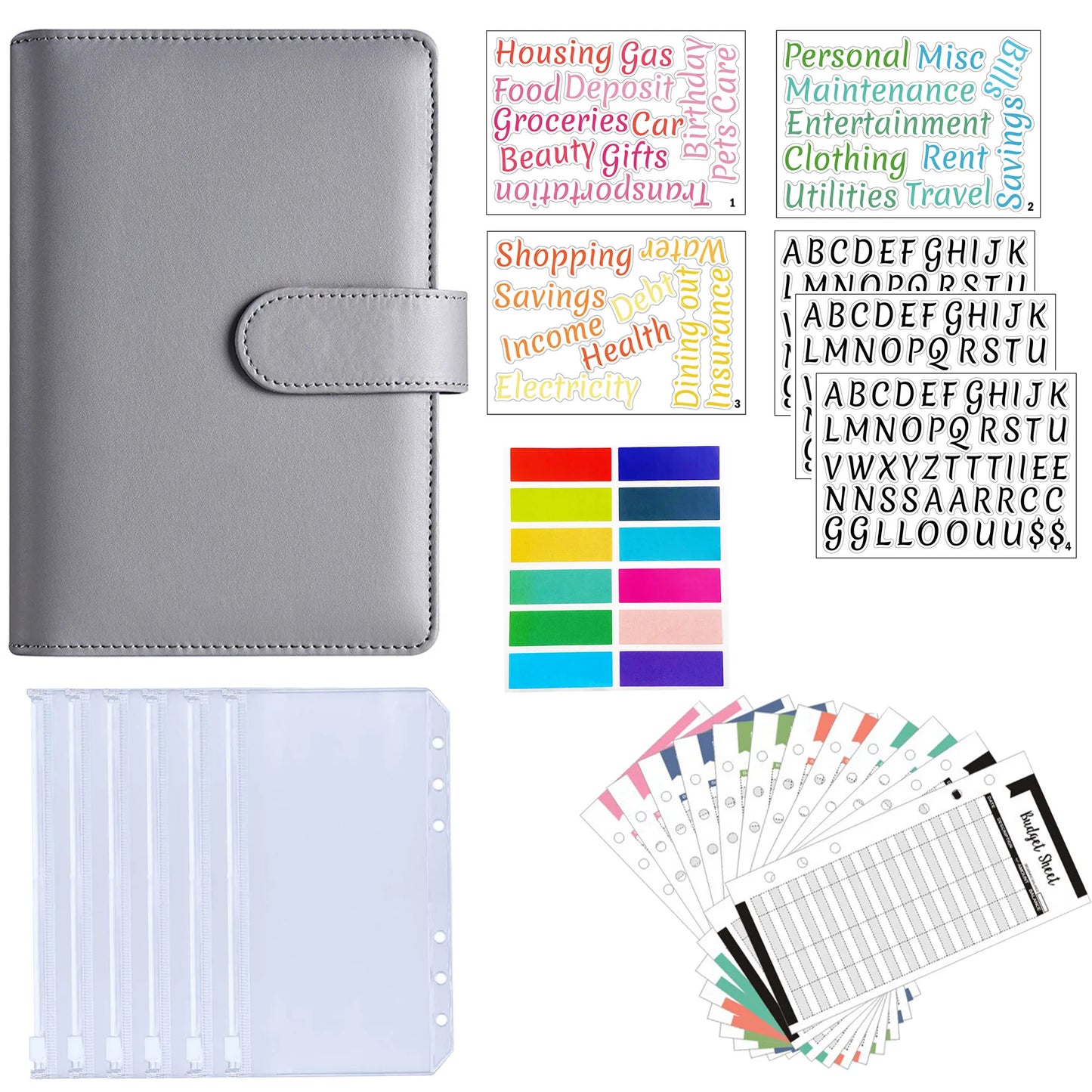 A6 Binder Cash Envelopes for Budgeting Money Organizer for Cash Money Envelopes for cash Leather A6 Binder with zipper