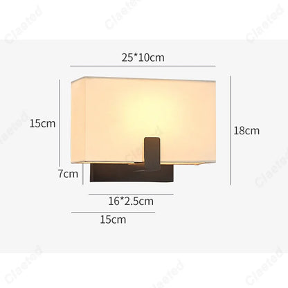 LED Fabric Lampshade E27 Decorative Wall Lamp Indoor Corridor Living Room Bedroom Bedside Wall Lamp Decorative Lighting Fixture