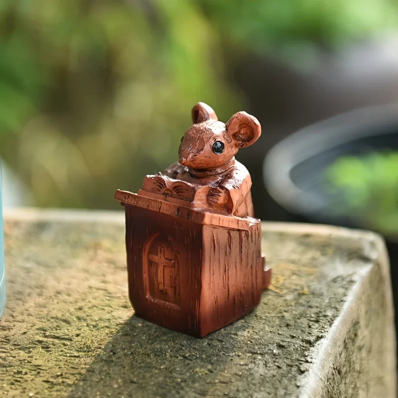 Cute Church Mouse Statue Series Small Statues Art Craftsmanship Resin Church Mouse Statue Priest Craftsmanship Decoration