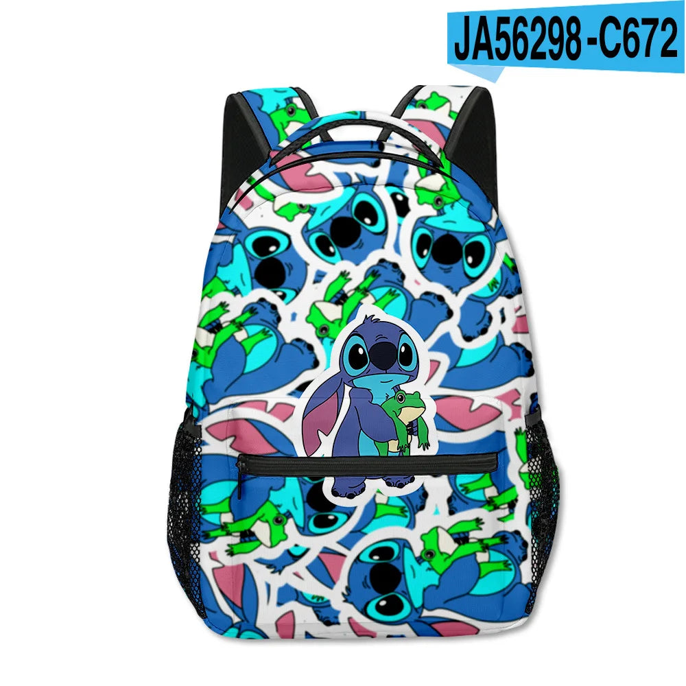 Stitch Primary School Student Anime Backpack Cartoon Large Capacity School Bag Printing Anime Kawaii Cartoon School Bag Mochila