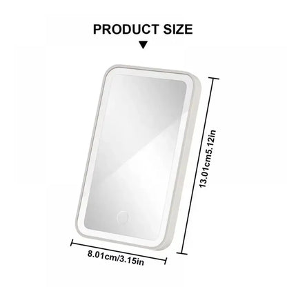 Car sun makeup mirror invisible touch USB reportable 360 ° adjustment soft light does not hurt the eyes mini convenient
