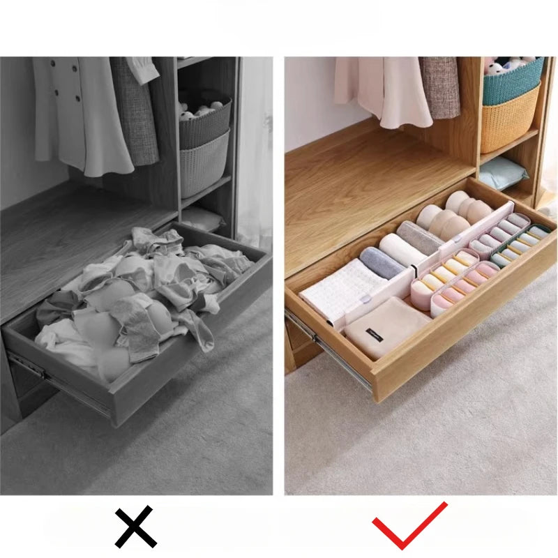 T Drawer Divider Adjustable Home Organization Dividers White Plastic Partition Holder Creative Retractable Drawer Dividers