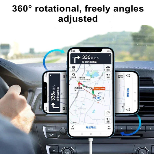 Car Phone Holder Stand Mount 30W Magnetic Car Wireless Charger For Magsafe iPhone 12 13 14 15 Pro Max Mini Fast Charging Station