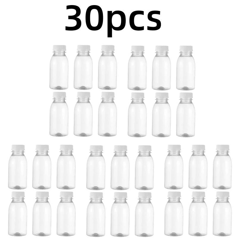 6pcs Small Plastic Bottle 100ml Milk Bottles Small Juice Bottles Leakproof Milk Bottles Portable Beverage Bottles Plastic Water