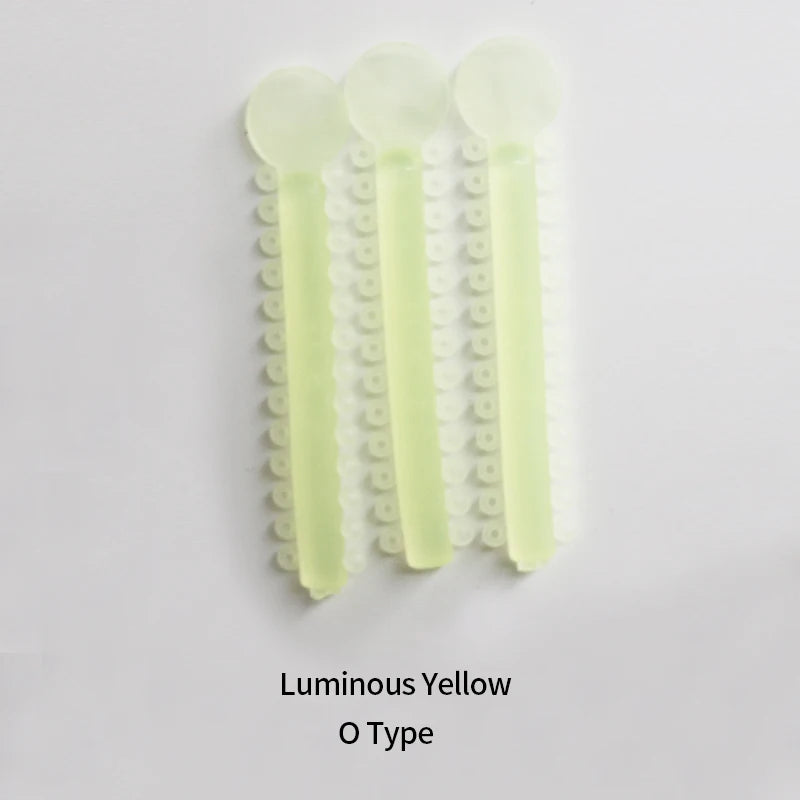 Dental Night-Light Luminous Ligature O Tie /I Tie for Orthodontic Brace Yellow Blue Green Dental Material