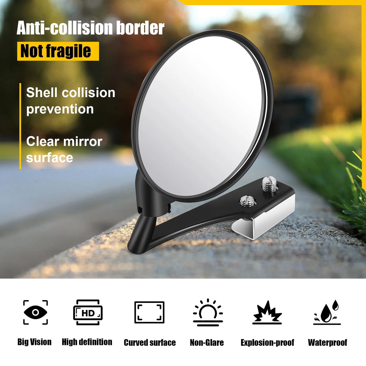 1 Set of 2 Car Blind Spot Mirrors Car Side Convex Mirror Wide Angle Round Car Rear View Mirror