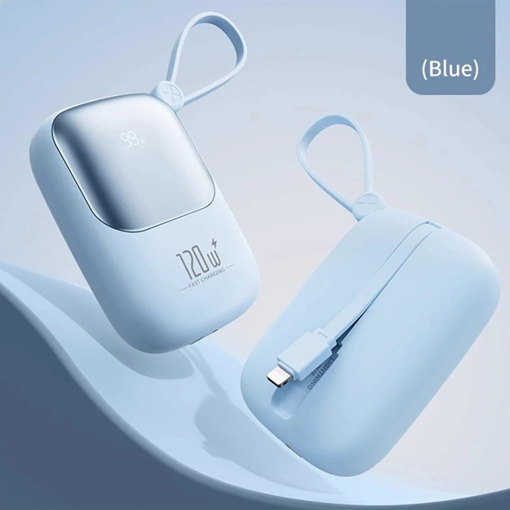 120W super fast charging power bank with cable 10000mAh large capacity portable mobile power Mini supply gift