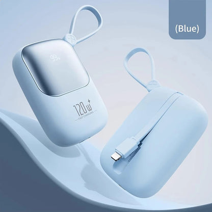 120W super fast charging power bank with cable 10000mAh large capacity portable mobile power Mini supply gift