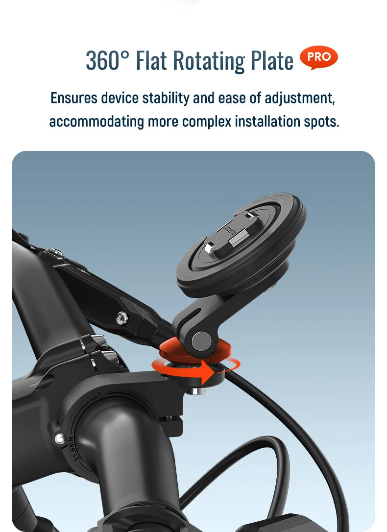 Magnetic Bike & Motorcycle Phone Mount - Universal Smartphone Holder with GPS Support, Secure Magnetic Attachment for Cycling