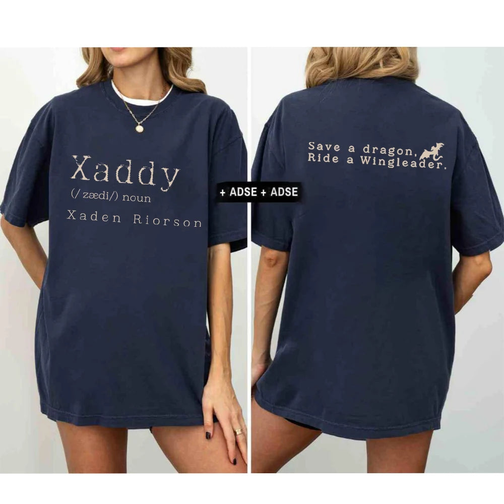 Retro Xaden Riorson Xaden Fourth Wing Shirt Rebecca Yarros Apparel Unisex Tee Cotton Shirt Fantasy Apparel Y2K Top Streetwear