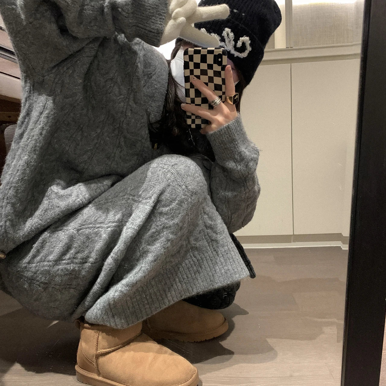 Women Sweater Winter 2 Piece Sets Elegnat Knitted Suits Female Sweaters Vintage Womens Skirt High Waist Autumn Vintage Vestidos